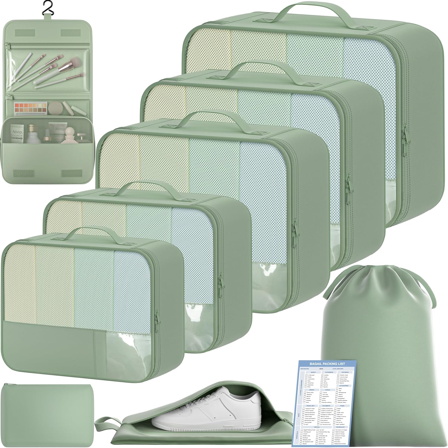 BAGAIL 9 Set Packing Cubes Luggage Packing Organizers for Travel Accessories - Image 2