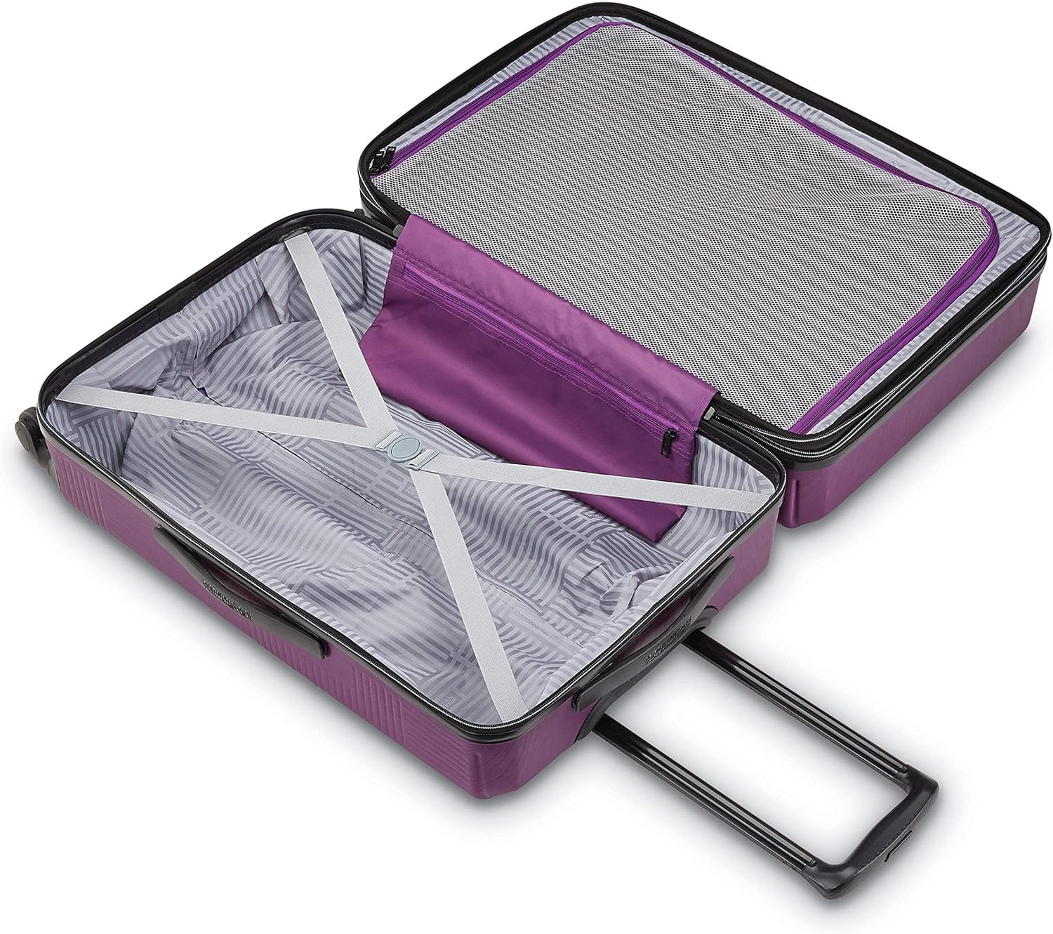 American Tourister Stratum XLT Expandable Hardside Luggage with Spinner Wheels, Power Plum, Carry-On 21-Inch - Image 3