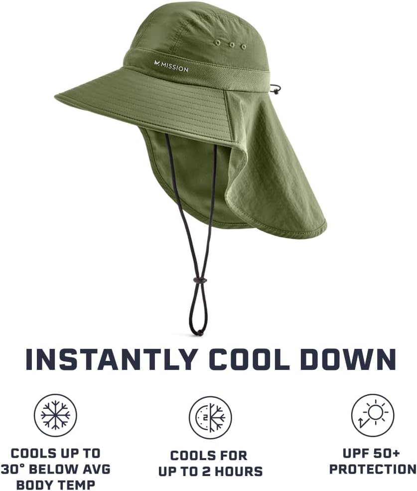 Cooling Sun Defender Sun Hat, UPF 50 UV Protection for Men Women, Wide Brim Outdoor Hat for Hiking, Fishing, Beach, Gardening - Image 3