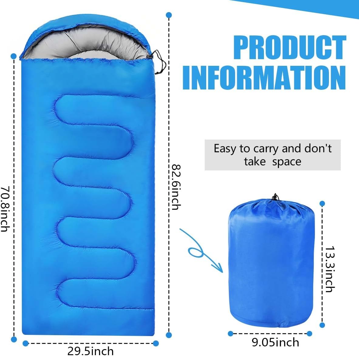 Camping Sleeping Bags for Adults Kids Waterproof Lightweight Sleeping Bag for Cold Weather or Warm Backpacking Hiking Mountaineering Indoor Outdoor Use - Image 3