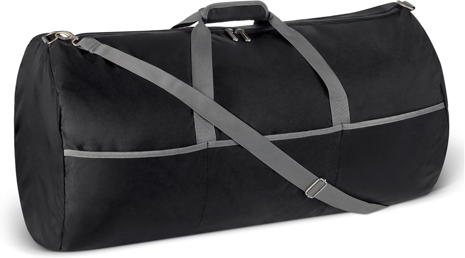 Amazon Essentials 32.4" Extra Large Foldable Nylon Duffel Bag for Travel/Storage with Zippered Pockets, 9254 Cubic Inch (150L), 50-LBS Capacity, Black (Previously Amazon Basics) - Image 2