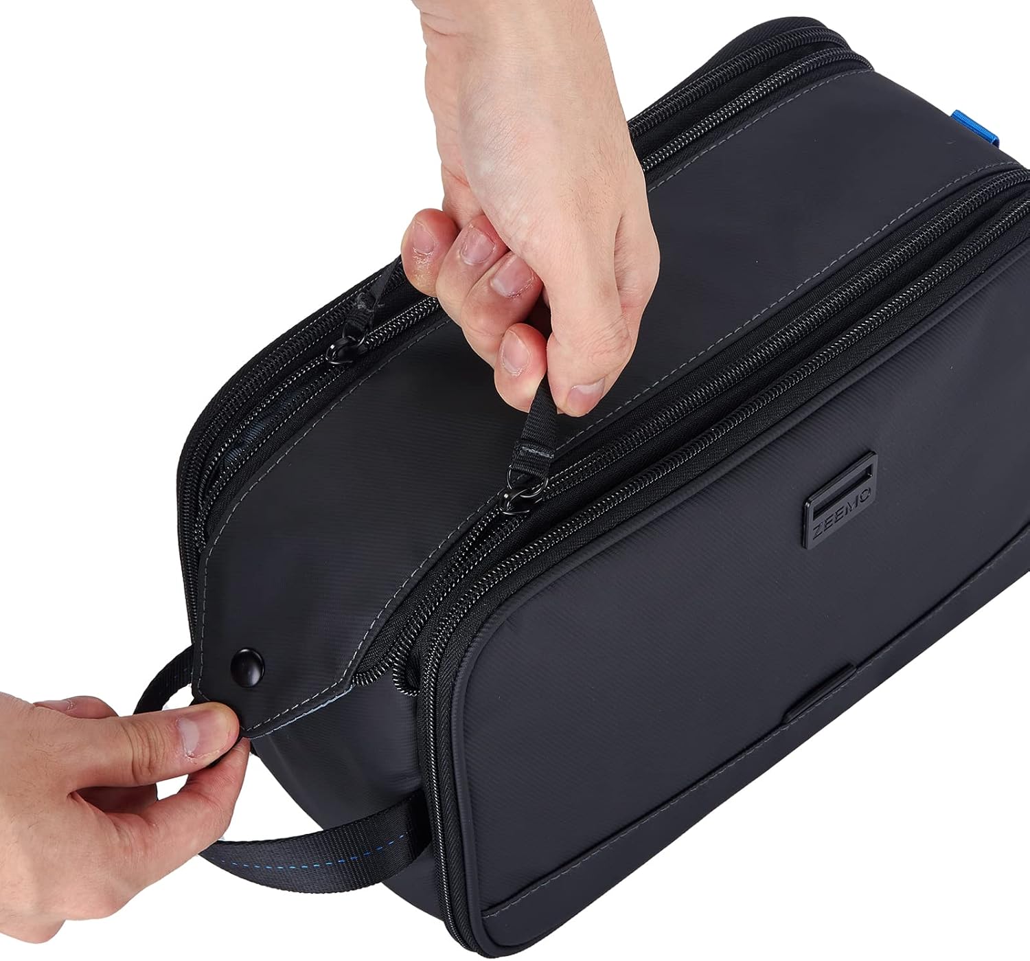 ZEEMO Travel Toiletry Bag for Men, Medium Water-Resistant Double-Sided Full-Open Dopp Kit, Versatile Organizer for Shower and Hygiene Accessories, Bathroom Essentials, Cosmetics, Black - Image 5