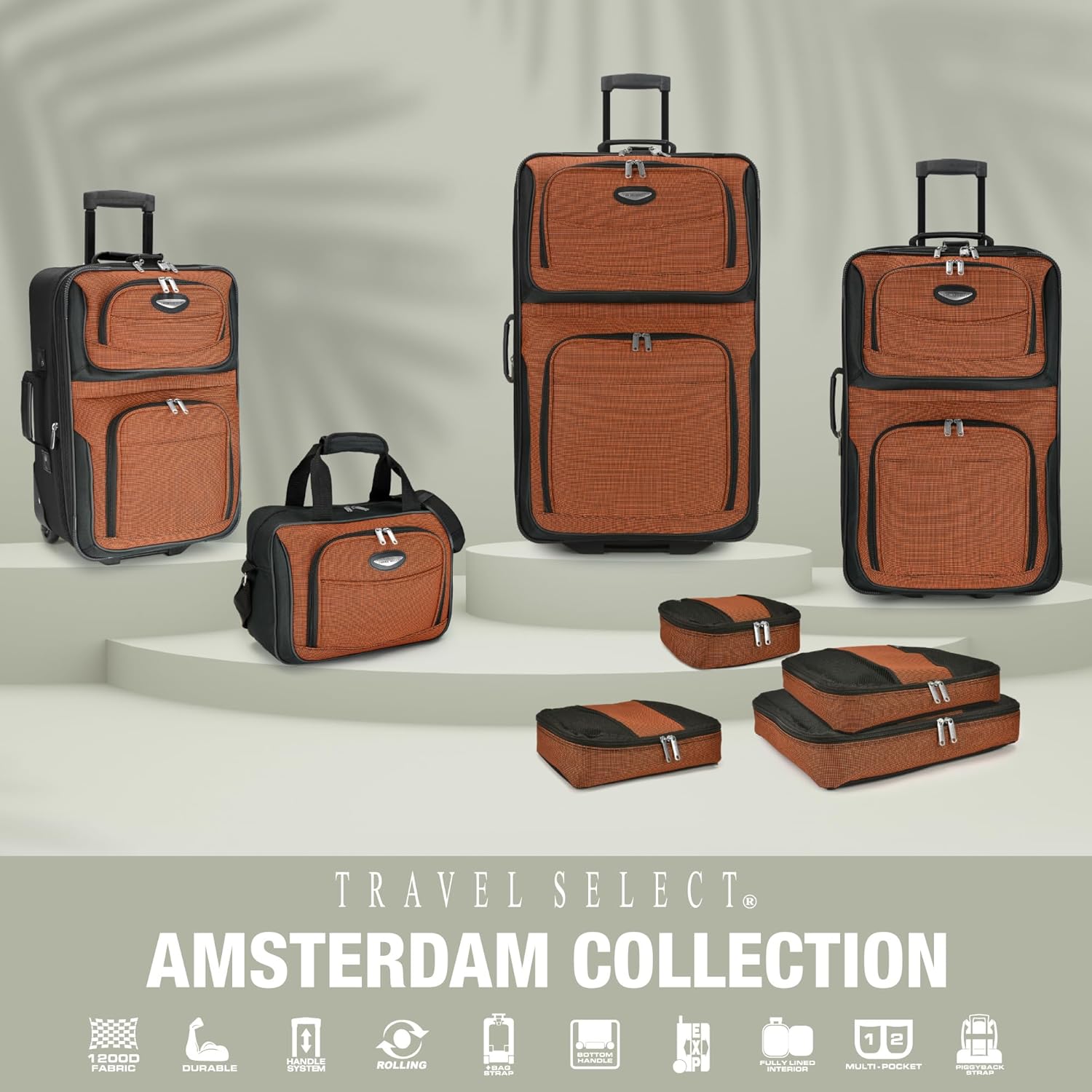 Travel Select Amsterdam 25-Inch Softside Expandable Rolling Upright Luggage, Lightweight 2-Wheel Suitcase with Push-Button Handle, Burgundy - Image 5