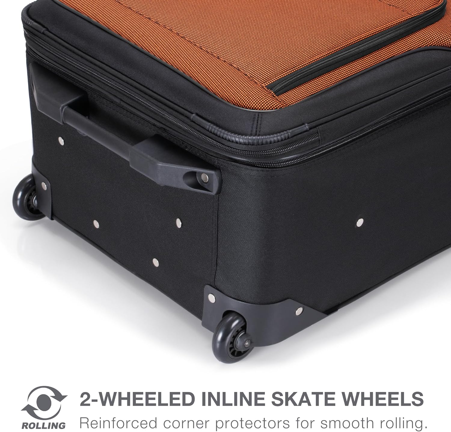 Travel Select Amsterdam 25-Inch Softside Expandable Rolling Upright Luggage, Lightweight 2-Wheel Suitcase with Push-Button Handle, Burgundy - Image 6
